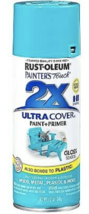 Rust-Oleum Painter&#39;s Touch 2X Premium Ultra Gloss Spray Paint, Seaside Blue,12Oz - £9.39 GBP