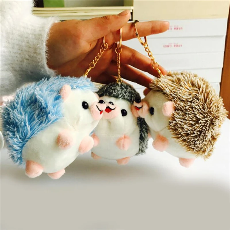 12Cm Plush Hedgehog Toys Key Chain Ring Pendant Plush Toy Animal Stuffed Anime - £7.72 GBP+