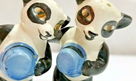 Rare Vtg Salt &amp; Pepper Shakers Two Dancing Anthropomorphic Panda Bears Japan Hat - £14.15 GBP