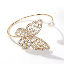 Cubic Zirconia &amp; Pearl 18K Gold-Plated Butterfly Bypass Cuff - $14.99