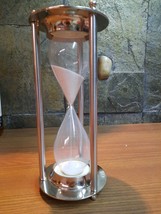 Metal Silver Color Time Keeper Hour Glass Classic Show Pieces Hourglass... - $100.71