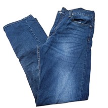 Men Levis 513 Denim Jeans 34 x 32 Blue Pants Wash Straight Loose - £19.43 GBP
