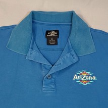 Arizona Beverage Co Mens Long Sleeve Polo T Shirt Size Medium Blue Embroidered - £9.70 GBP