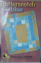 Quilt Pattern Butterscotch &amp; Blue 54&quot; x 66&quot; - £4.54 GBP