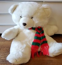 Vintage Russ Berrie Russplus Christmas Kringle Bear Plush 1996 White Toy. 25 in - £29.86 GBP