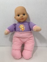 soft girl baby doll pink purple plush stuffed body vinyl head H.K. City Toys - £12.50 GBP