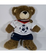 Build A Bear Bearemy BABW 15&quot; Teddy Brown Stuffed Animal Mascot Soccer P... - $52.88 CAD