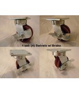4&quot; x 2&quot; Swivel Caster Kingpinless 7/8&quot;V-Groove Ductile Steel Wh Brk 1500... - $2,765.26 MXN