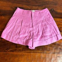 Maeve Women's High-Rise Pink Pleated Front Shorts Size 8 Casual - $24.95