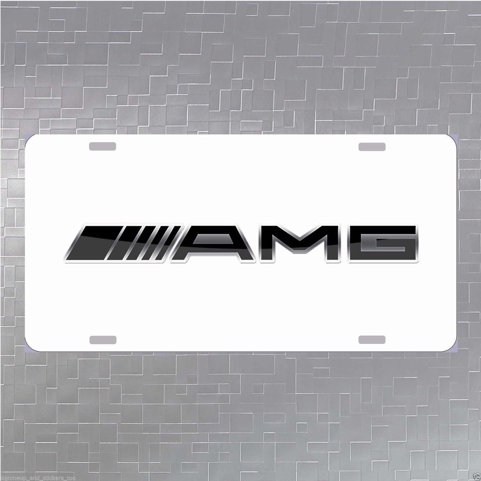 Mercedes Benz AMG  Aluminum License Plate C E S SL G M SLK CLS CLA Merc 3D WHT - $14.99