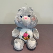VTG 1983 Kenner Care Bears GRAMS 15&quot; Plush Stuffed Gray Flowers Rose CareBear HT - £31.46 GBP