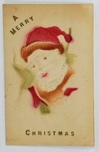 Merry Christmas Santa Airbrushed Embossed Postcard Q20 - £4.67 GBP