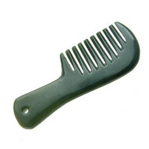 natural green nephrite jade stone Comb - £21.29 GBP