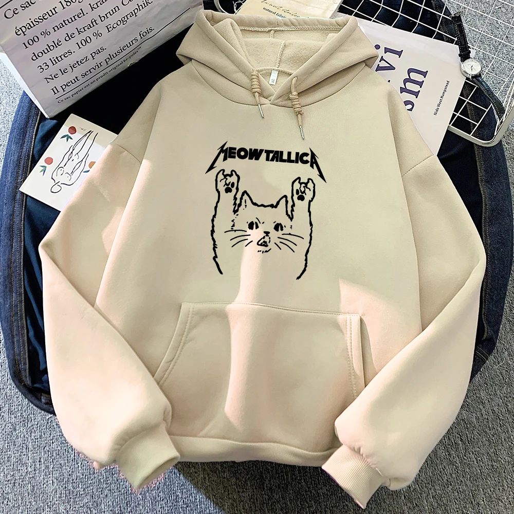 Heavy Meowtal Meowtallica Cat Hoodies Mens Clothes Graphic Printed  s wi... - £104.38 GBP