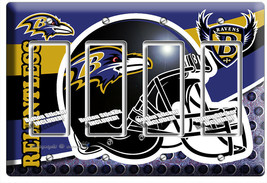 Baltimore Ravens Football Team 4 Gfci Light Switch Wall Cover Mancave Room Decor - £16.04 GBP