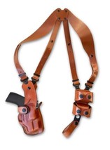 Fits Chiappa Rhino 20DS 357 Mag/9mm Revolver 2”BBL Leather Shoulder Holster#1050 - £135.88 GBP