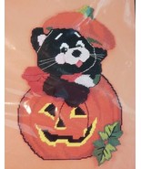 Bucilla Halloween Plastic Canvas Embroidery Kit Black Cat Pumpkin Wall A... - £31.04 GBP
