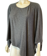 Comfy Dark Gray Knit Poncho, Women&#39;s Size L - $14.24