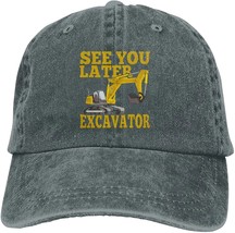 Boys See You Later Excavator Baseball Hat Vintage Washed Funny Cap for Kid Black - £87.87 GBP
