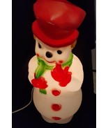 Vintage 22&quot; Lighted Snowman Blow Mold Christmas Carolina Enterprises 197... - £48.04 GBP