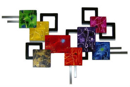 HUGE Contemporary Abstract wall sculpture, colorful wall art, 65x39 Art69 - £451.77 GBP