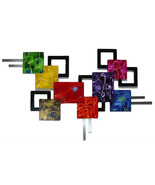 HUGE Contemporary Abstract wall sculpture, colorful wall art, 65x39 Art69 - £450.62 GBP