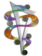 HUGE 58x35 Colorful Sherbet Rainbow Abstract Mirror art Wall Sculpture by Diva  - £468.62 GBP