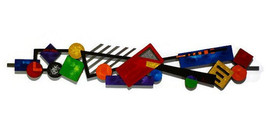 In a Tumble, Geometric Abstract Art Wood Metal UNIQUE custom Wall Sculpture hang - £243.58 GBP