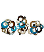 3 Large Contemporary abstract circle decor with Mirrors -Wooden Wall Scu... - $616.72 CAD