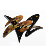 Stylish Antique Copper &amp; Gold  Unique Modern Abstract Art Wood Wall Scul... - $199.99