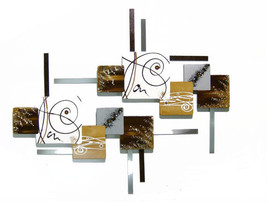 Stylish Unique Vanilla &amp; Brown Contemporary Beautiful Abstract Floral Wall Sculp - £324.77 GBP