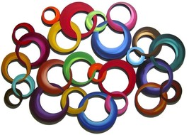 Colorful Circle Wall sculpture, Colossal 4pc wall art by Alisa - £723.84 GBP