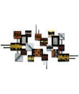 2pc Stylish Contemporary Geometric Abstract Wall Sculpture, wood with me... - $379.99