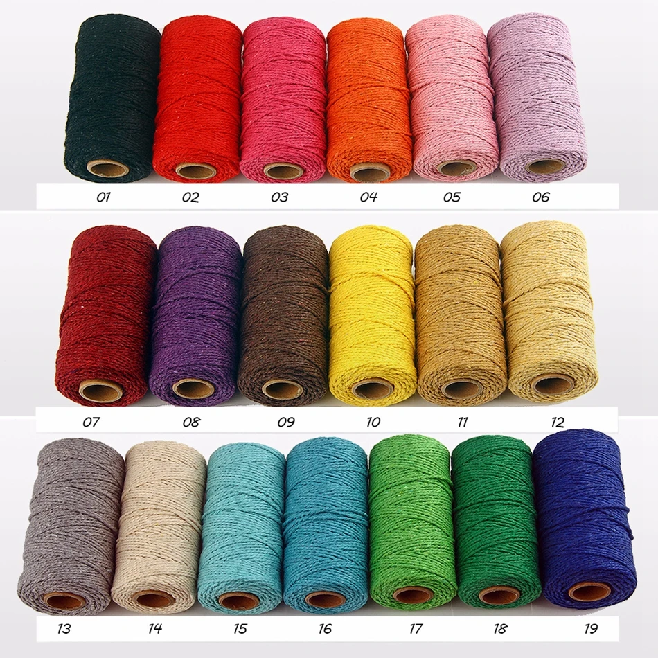 Sporting 2mm 100M Arame Cord Cotton Rope String Crafts DIY Colored Thread Cord T - £23.95 GBP