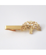 Vintage Tree Of Life Men Tie Clip Goldtone Tie Bar Clasp - $17.79