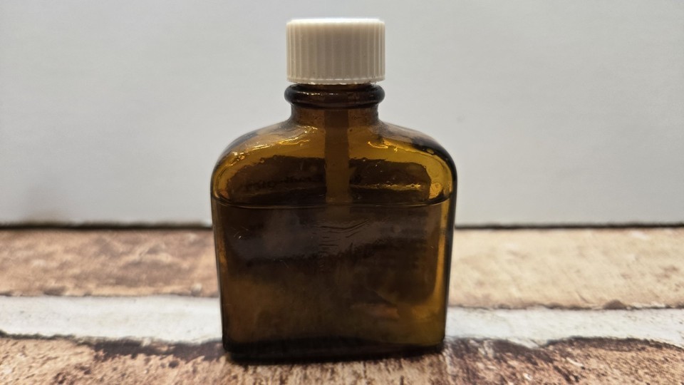Vintage Brown Glass Bottle CARTER'S RYTOFF INK ERADICATOR 2/3 Full Item image 2