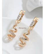 Gold Drop Earrings For Women 925 Sterling Silver Swirl Moissanite Earrin... - £55.64 GBP