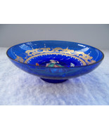 MOSER SALVIATI CZECH GLASS DISH W RICH VENETIAN  CARNIVAL DESIGNS ON COB... - £79.93 GBP