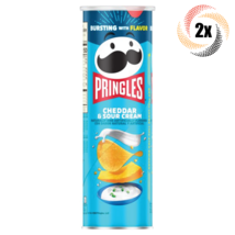 2x Cans Pringles Cheddar &amp; Sour Cream Flavored Potato Crisps Chips Snack 5.57oz - £12.09 GBP