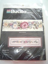  Bucilla Stitchery Ribbons Roses 40311 Cross Stitch 4x22&quot; Kit Vintage NIP - £15.72 GBP