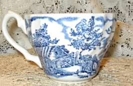 Myott Staffordshire Tea Cup ONLY-Hunter-Blue-Transferware-England-50&#39;s - $7.00