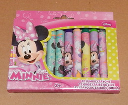 Disney Minnie Mouse Jumbo Crayons 12 Total Colors Tri Coastal Design NIB 3+ 54P - £3.88 GBP