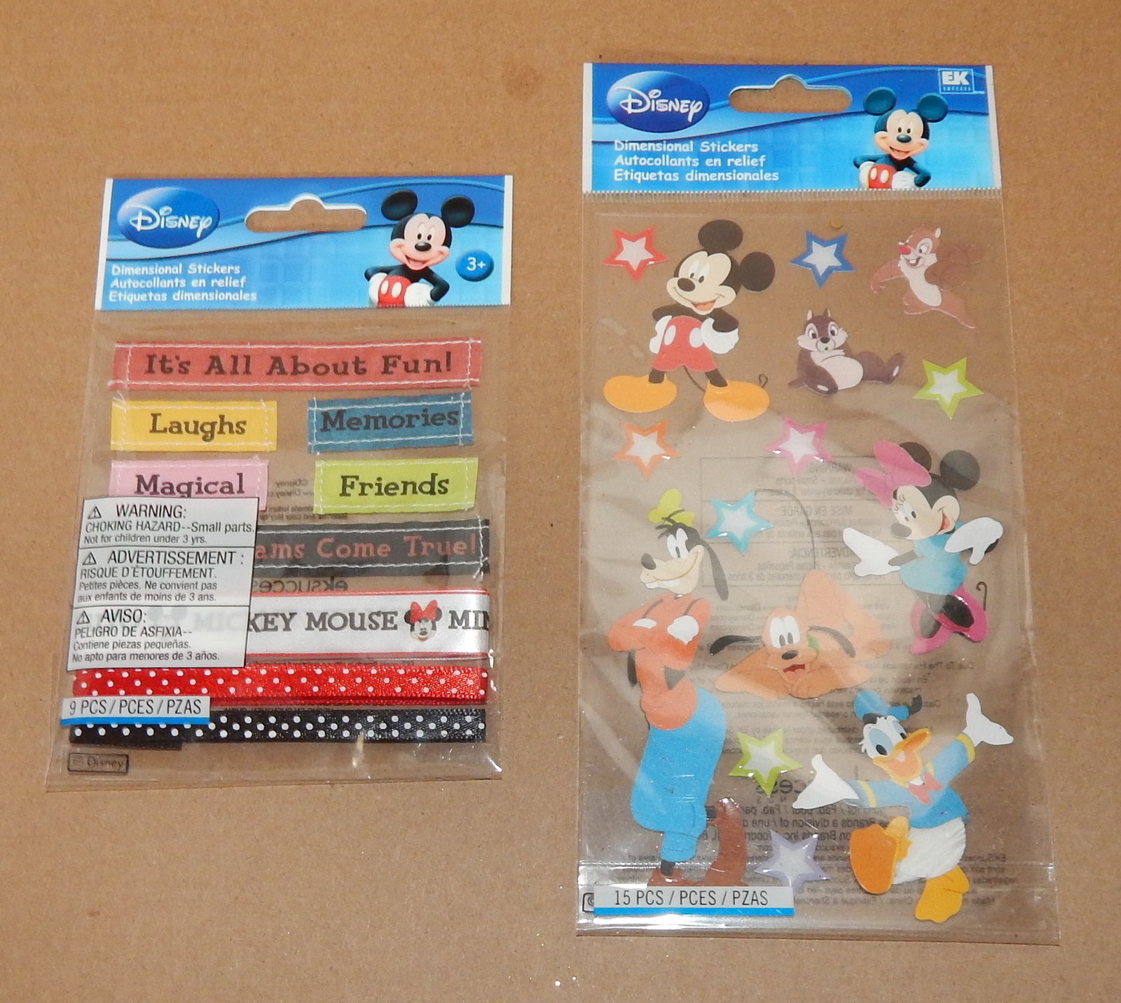 Disney Dimensional Stickers 2pks Mickey & Friends 24 Total 54N - $5.49