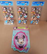 Disney Mix Lot Dimensional Stickers 3pks Mickey &amp; Friends &amp; Minnie 5pg B... - £9.80 GBP