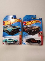 Hot Wheels Custom Ford Maverick Lot Of 2 Satin Black Turquoise HW Flames... - £6.99 GBP