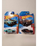 Hot Wheels Custom Ford Maverick Lot Of 2 Satin Black Turquoise HW Flames... - £6.96 GBP