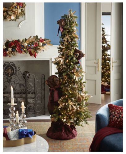 Primary image for Brown Cinnamon Bears Trio Climbing 6ft Pre-Lit Christmas Jewels Tree