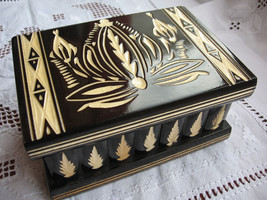Hungary&#39;s Finest Puzzle Trick Jewellery Box Brain Teaser Black Made from Wood - £50.61 GBP