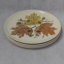 Metlox Poppytrail Woodland Gold Chop Plates Set of 4 13&quot; Oak Leaf Acorns... - £58.31 GBP