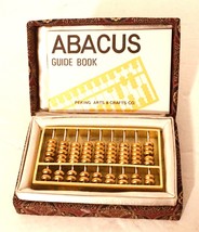 Abacus w/Brass Beads Green Marble Base in Padded Box w/Guide 3&quot;L x 1.75&quot;W Taiwan - £14.20 GBP